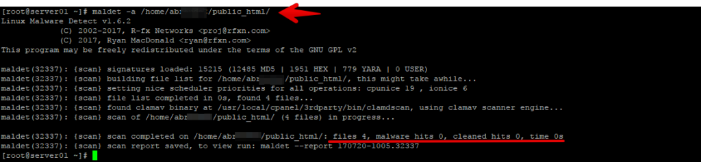 Varredura básica maldet