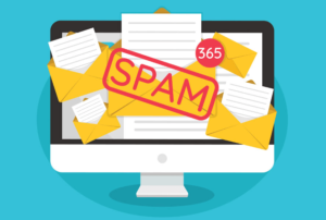 Ilustração de uma caixa de entrada sem filtro anti spam