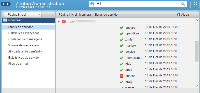 Erro: zmcontrol status apache Stopped 2