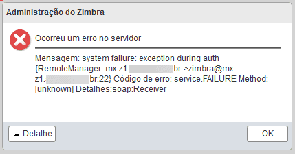 Erro: Monitorar Filas de e-mail Zimbra 1 Erro: Monitorar Filas de e-mail Zimbra 1