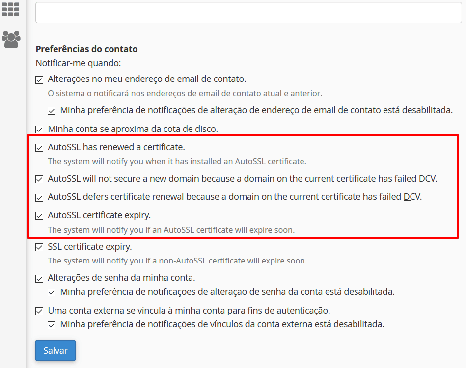 The AutoSSL certificate renewal may cause a reduction of coverage starting 4