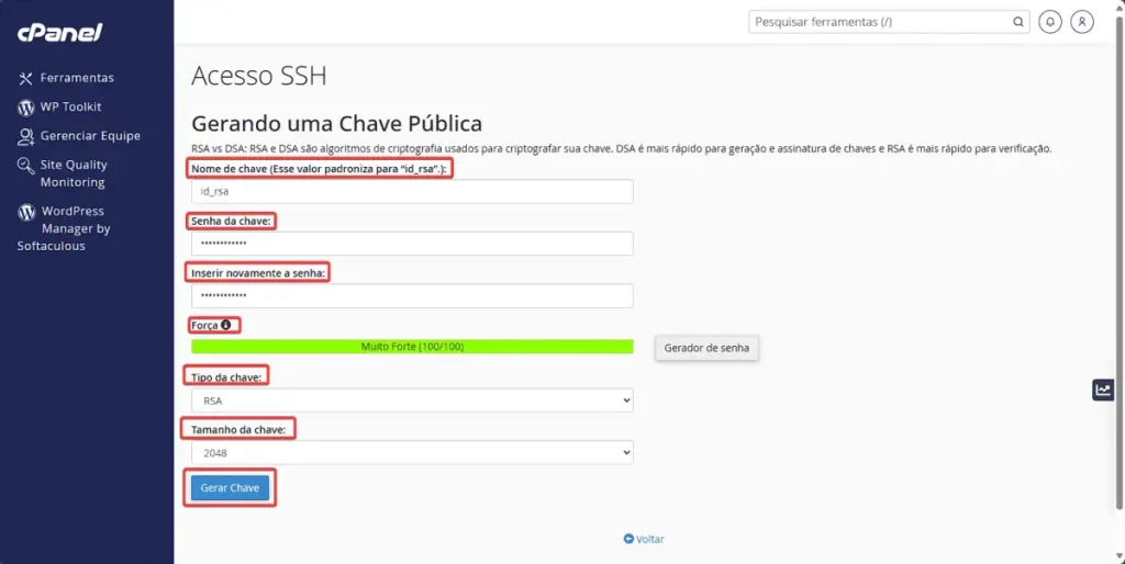 Configurar Cyberduck via SSH